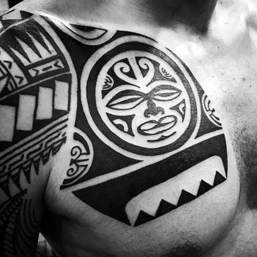 Hawaiian Chest Tattoo