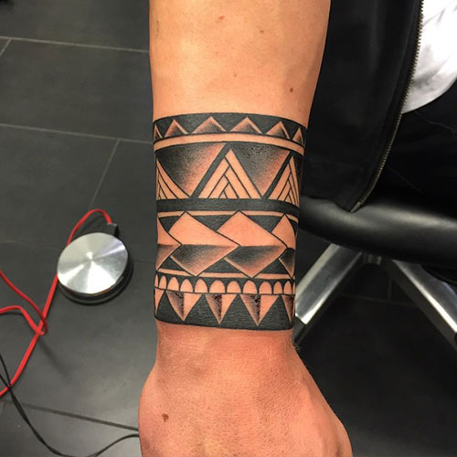 Tribal Wrist Cuff Tattoos For Men