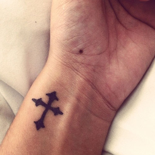 Cross Tattoo on Wrist