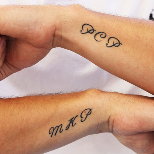 Side Wrist Initial Tattoos For Men