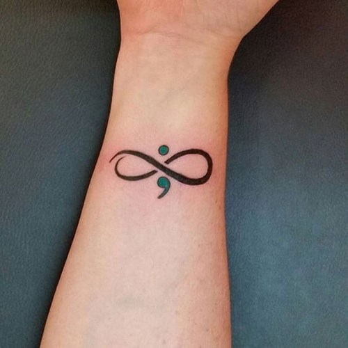 Infinity Symbol with Semicolon Tattoo