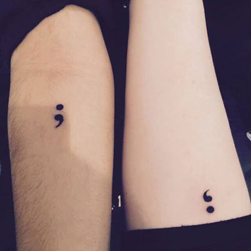 Matching Semicolon Tattoos