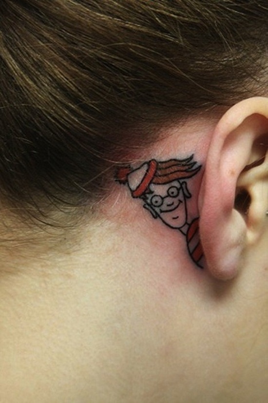 ear back tattoo (22)