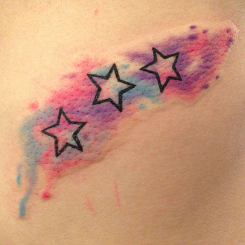 Cool Watercolor Star Tattoo Ideas For Women