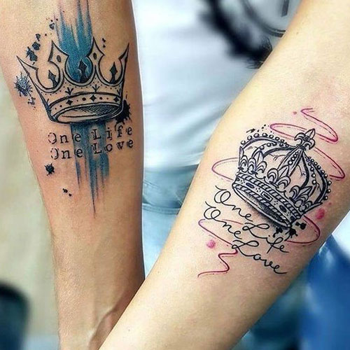 Cute King and Queen Tattoos